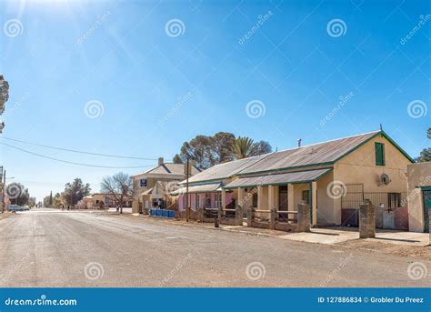 Street Scene With Old Houses In Britstown Editorial Stock Image