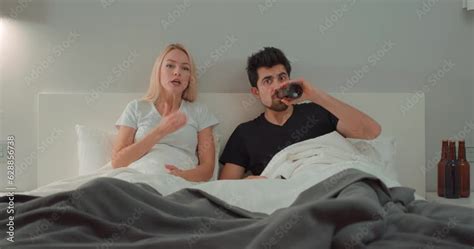 Upset Furious Angry Woman Scolding Her Husband For Watching Football