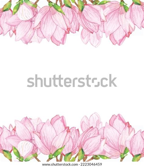 Watercolor Hand Painted Nature Floral Banner Stock Illustration