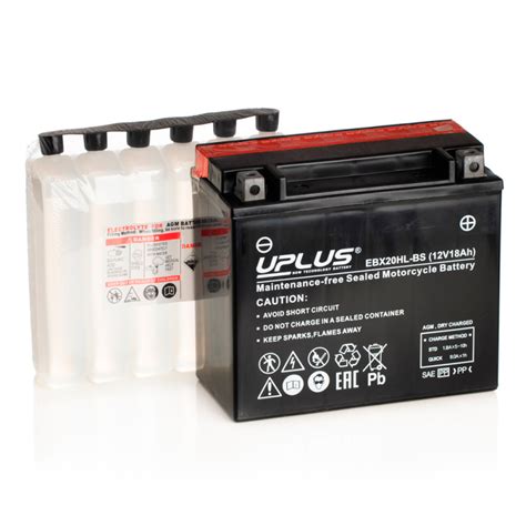 Мото аккумулятор UPLUS EBX20HL-BS (12V / 18Ah) купить в г. Москва ...