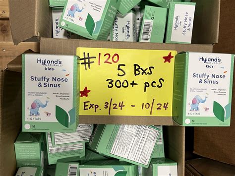 Lot Hylands Naturals Kids 50 Ct Stuffy Nose And Sinus 300 Pks Exp