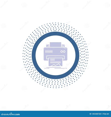 Digital Printer Printing Hardware Paper Glyph Icon Vector Isolated