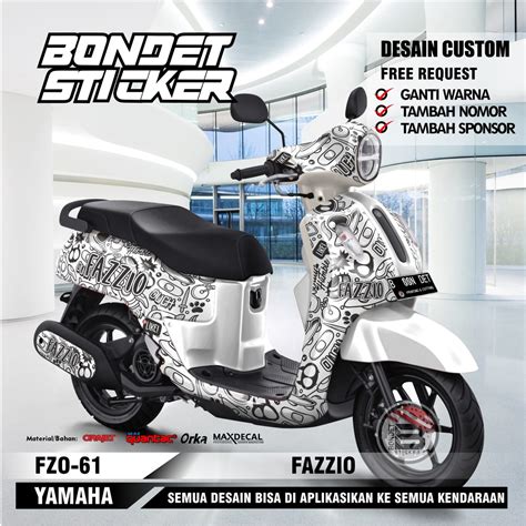 Jual Sticker Motor Decal Yamaha Fazzio Full Body Kode Fzo Shopee