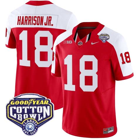 Hot Buy Marvin Harrison Jr Jersey 18 Ohio State Red Alternate