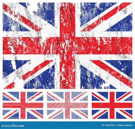 United Kingdom Grunge Flag Set Stock Vector Illustration Of British United 14223783