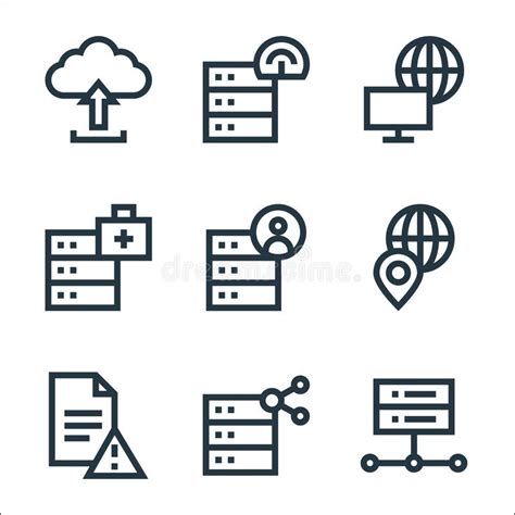 Iconos De L Nea De Datos Grandes Conjunto Lineal Conjunto De L Neas