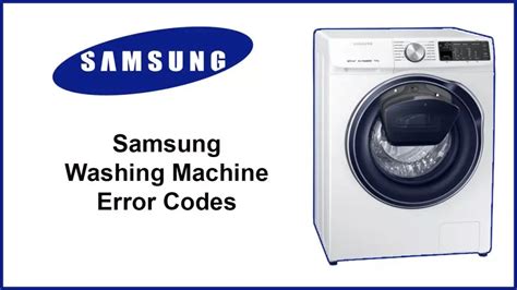 Samsung Automatic Washing Machine Error Codes Artofit