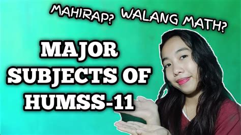 Ano Ano Ang MAJOR SUBJECTS NG HUMSS GRADE 11 Aesha V YouTube