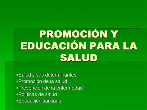 PPT PROMOCI N Y EDUCACI N PARA LA SALUD PowerPoint Presentation Free