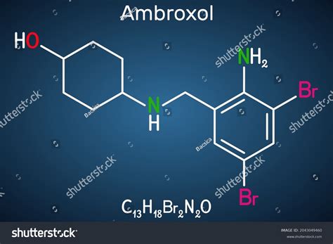 Ambroxol Mucoactive Drug Molecule Aromatic Amine Stock Vector Royalty