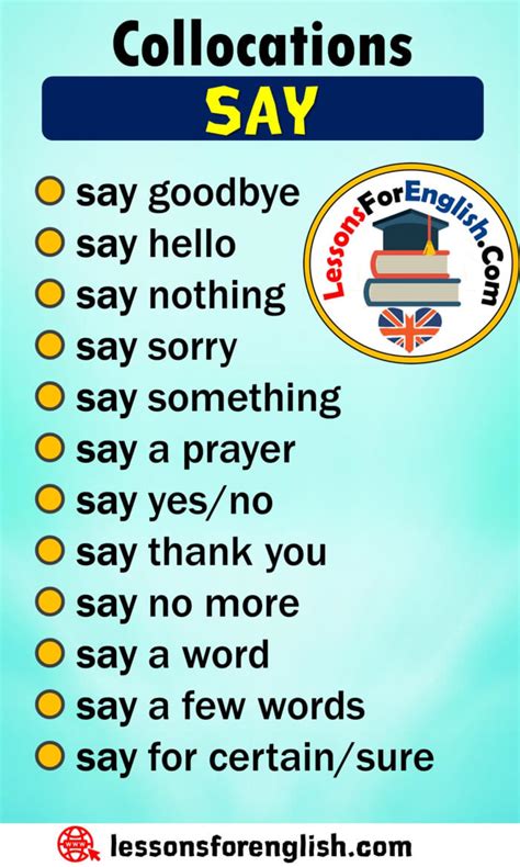 Collocations With SAY In English Lessons For English