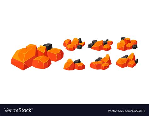 Glowing Embers Intense Heat Fuel For Fires Hot Vector Image