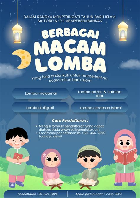 Halaman Gratis Desain Contoh Tahun Baru Islam Canva