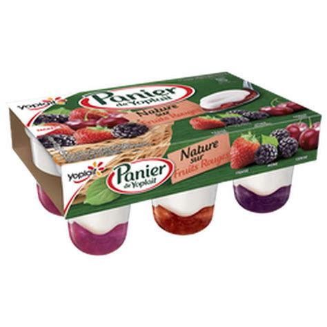 Yaourt Nature Sur Lit De Fruits Rouges Panier Yoplait 6 X 140 G La