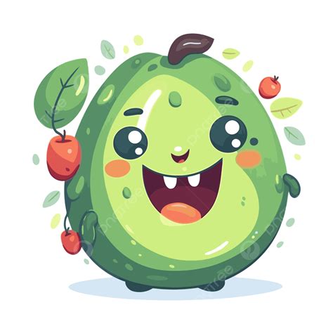 Aguacate Clipart Lindo Personaje De Dibujos Animados De Aguacate Vector