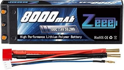 Amazon Zeee 2S 8000mAh Lipo Battery 7 4V 100C Hard Case Lipo