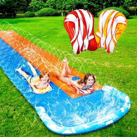 Free Shipping Syncfun 22 5ft Water Slides And 2 Bodyboards Lawn