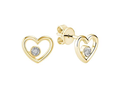 Boucle d oreilles cœur illusion à diamants Bijouterie Hidous