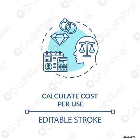 Calcular El Costo Por Concepto De Uso Icono Vector De Stock