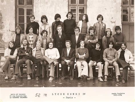 Photo De Classe Lycée Henri Iv Paris Terminale D Année 7374 De 1974