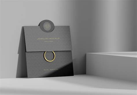 Premium Psd Jewelry Card With Golden Earring