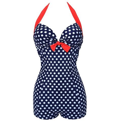 Vintage Retro Womens Bow Knot Polka Dot Bikini Rebelsmarket