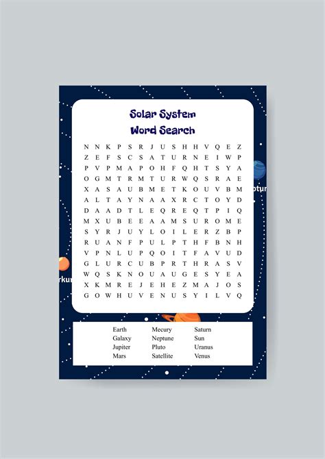 Solar System Word Search Free Printable Printable Templates