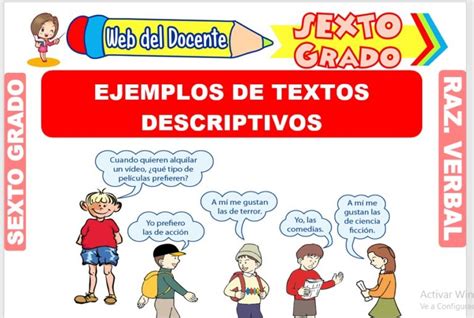 Ejemplos De Textos Descriptivos Para Sexto Grado De Primaria