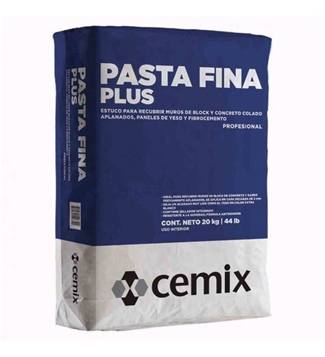 Estuco Pasta Fina Plus Blanco 20 Kilogramos Cemix Mercadolibre