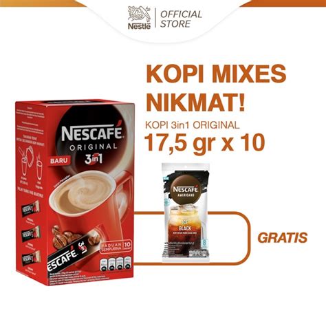 Jual Nescafe Original 3in1 17 5gr X 10 FREE NESCAFE Americano Ice Black