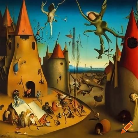 Surreal War Illustration By Hieronymus Bosch And Salvador Dali On Craiyon