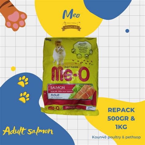 Jual Meo Salmon Adult Repack 1kg Meo Adult 500gram Makanan Kucing