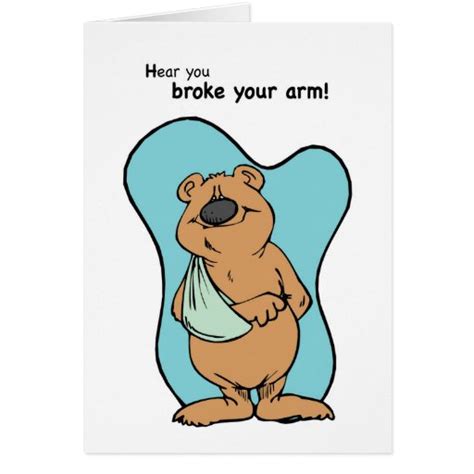 Broken Arm Bear Greeting Card Zazzle