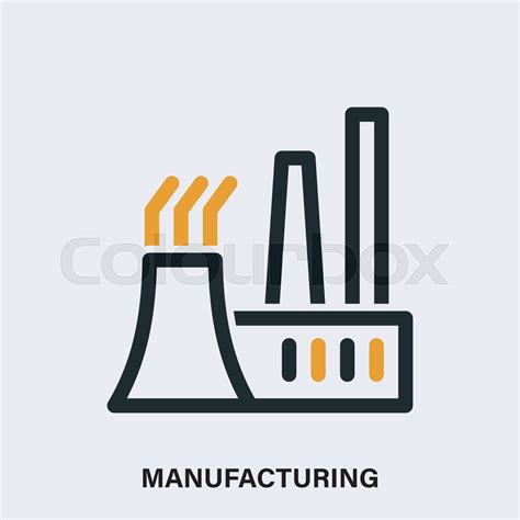 Manufacturing linear vector icon. Isolated outline symbol of factory ...