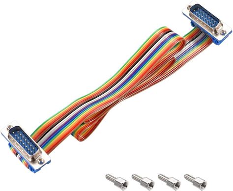 Uxcell Idc Rainbow Wire Flat Ribbon Cable Db Male To Db Male