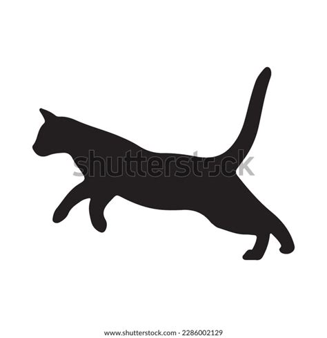 Black Silhouette Cat Sitting Sideways Isolated Stock Vector Royalty