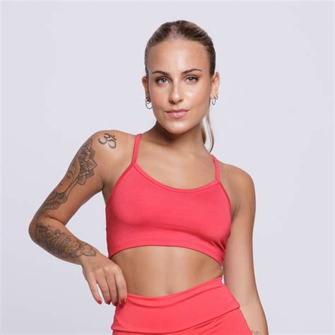 Top Fitness Nadador Feminino Alça Fina Sem Bojo Vermelho Vekyo moda