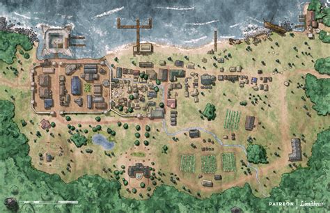 Coastal Port Town [OC][Art] : r/DnD