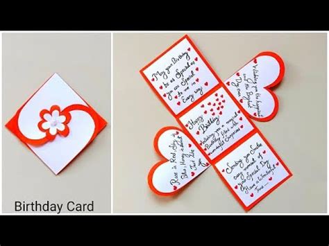 Birthday greeting card making easy || Handmade birthday greeting card ...