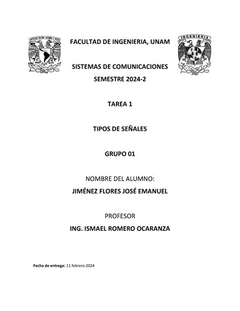 Tipos De Se Ales Facultad De Ingenieria Unam Sistemas De