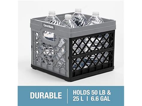 Clevermade Collapsible Milk Crate 3pk 25l