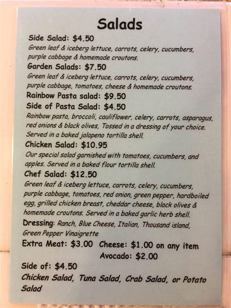 Menu at Chowder House restaurant, Fairbanks