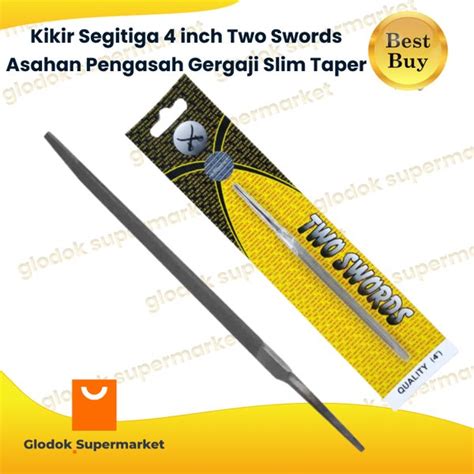 Jual Kikir Segitiga 4 Inch Two Swords Asahan Pengasah Gergaji Slim