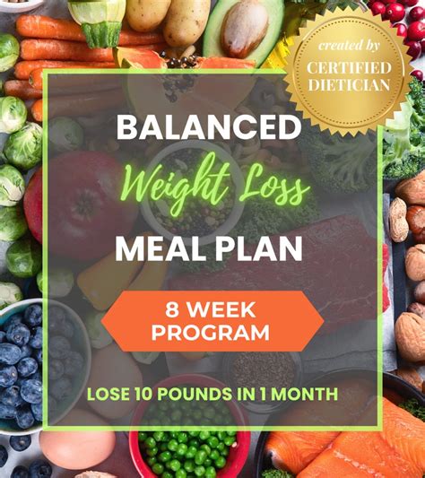 Balanced Weight Loss Meal Plan 8 Week Program Lose 10 Lb in 1 Month - Etsy