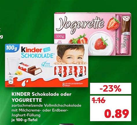 Kinder Schokolade Oder Yogurette Angebot Bei Kaufland