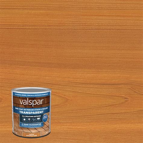 Valspar Pre-Tinted Cedar Naturaltone Transparent Exterior Stain and ...