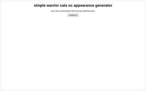 simple warrior cats oc appearance generator