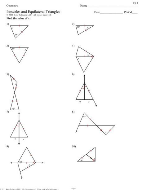 40 isosceles triangle theorem worksheet - Worksheet Master