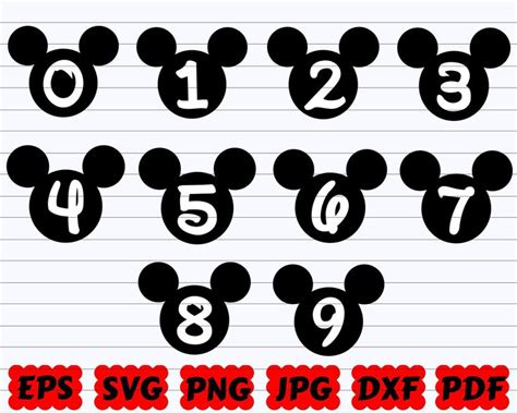 Mickey Mouse Numbers On Lined Paper