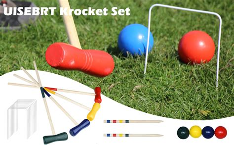 Uisebrt Krocket Set Croquet Outdoor Crocket F R Spieler Gartenspiel